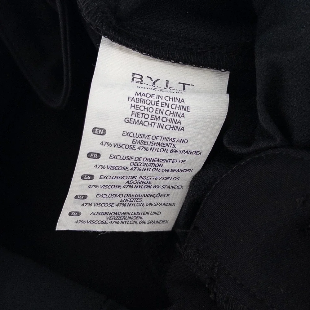 BYLT Mens 33x28 Everyday Pant 2.0 Straight‎ Fit Chino Black Stretch Trousers